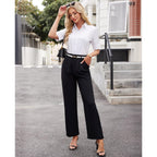 Gleeivy Women'S Short Sleeve Button Up Shirt Collared Fitted Wrinkle Free Blouse Stain Shield Professional Business Top