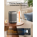 Dreo Space Heater, 1500W Portable Electric Heaters For Indoor Use, Ptc Ceramic Heater For Office With Remote, Thermostat, 70°Oscillation, 12H Timer, 5 Modes, Safe Quiet Room Heater For Bedroom