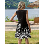 Zeagoo Summer Dresses For Women 2026 Sleeveless Casual Floral Tshirt Sundress With Pockets Loose Tank Beach Dress