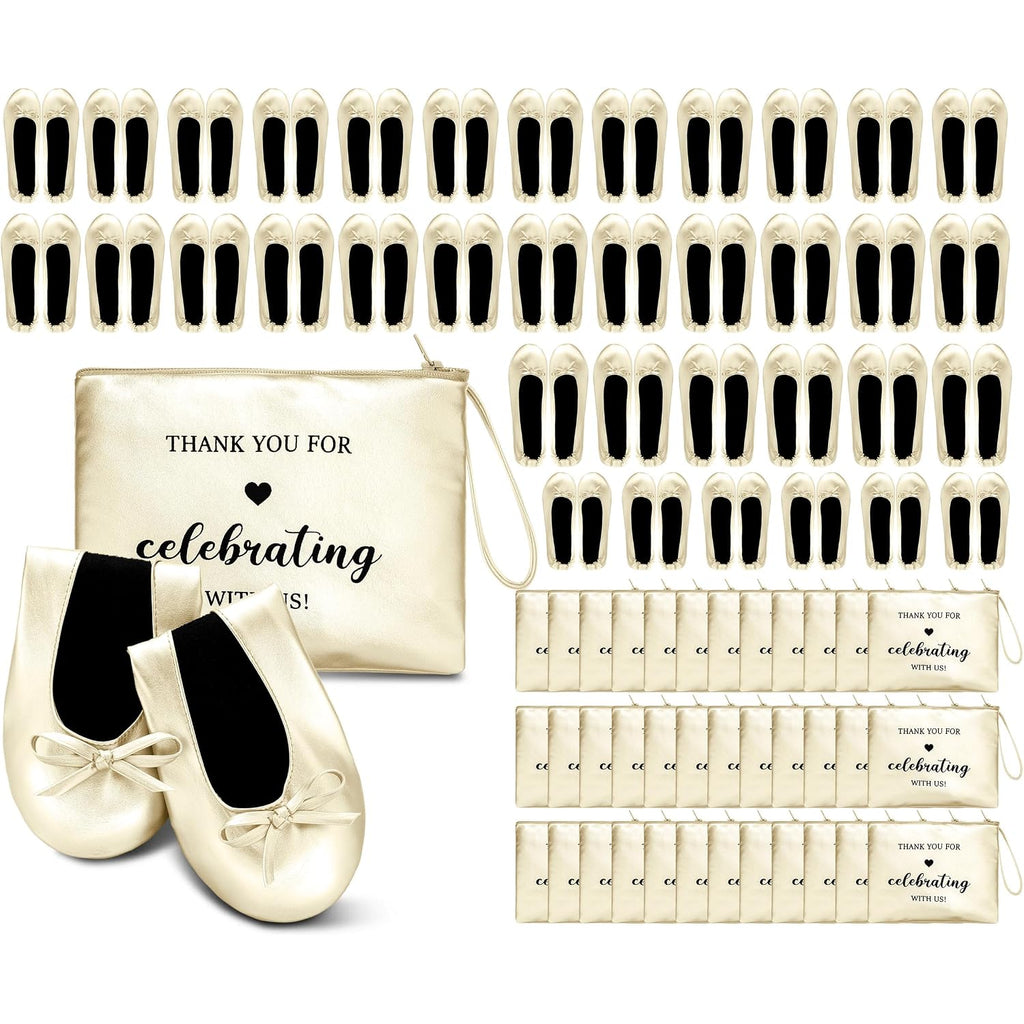 Wedding Foldable Flats Dancing Shoes Bulk Women'S Roll Up Ballet Flats Wedding Party Slippers For Bridesmaids Guests
