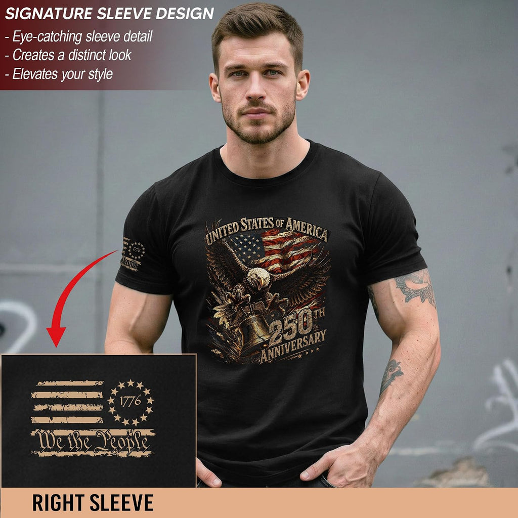 250Th Anniversary Usa Shirt, 1776-2026 Graphic Shirts For Men | Graphic T-Shirt Featuring 1776-2026 Inspired Artwork, Suitable For Holidays, Gatherings, Casual Wear, And Everyday Outfits.