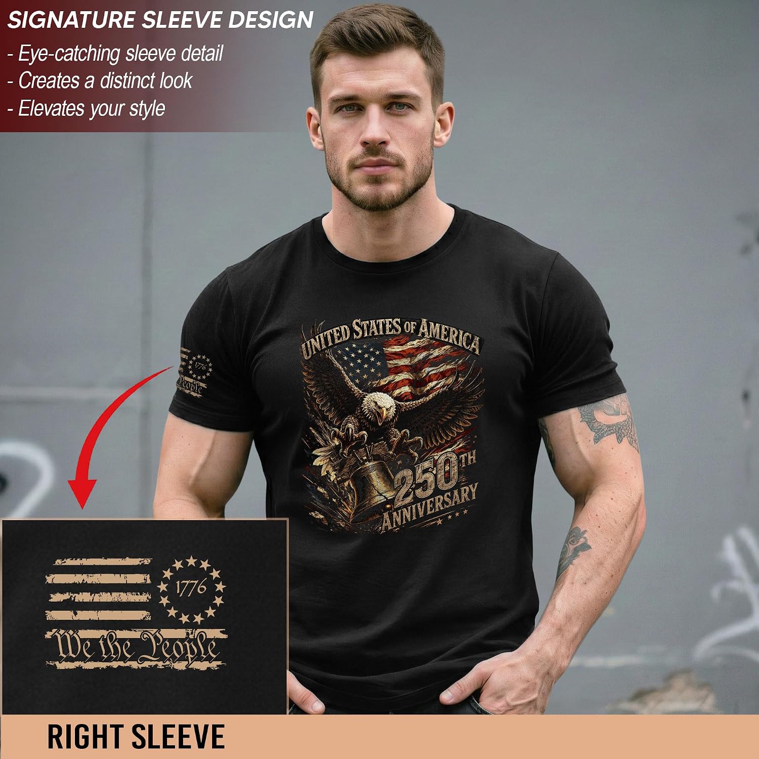 250Th Anniversary Usa Shirt, 1776-2026 Graphic Shirts For Men | Graphic T-Shirt Featuring 1776-2026 Inspired Artwork, Suitable For Holidays, Gatherings, Casual Wear, And Everyday Outfits.