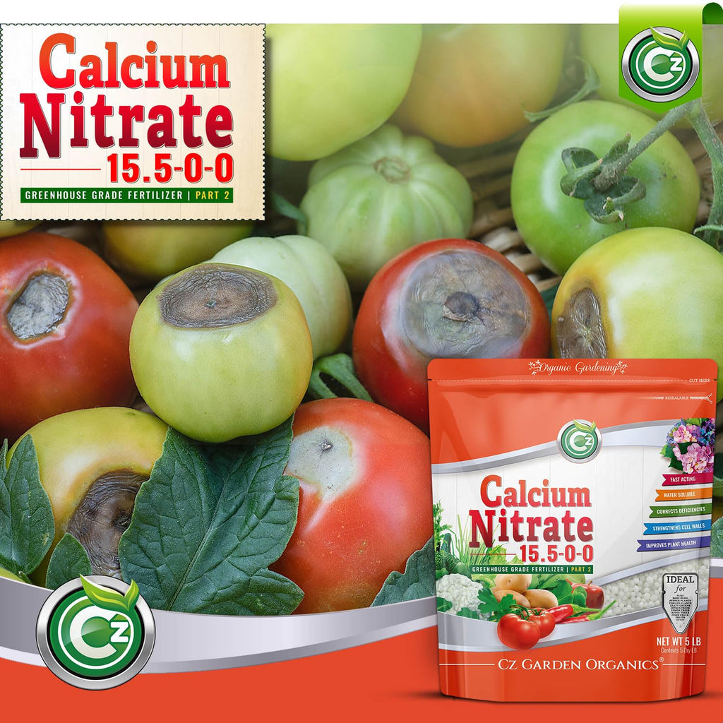 Calcium Nitrate 15.5-0-0 Fertilizer - Made In Usa - 5Lb Greenhouse Grade Plant Food For Hydroponics, Plants & Gardens – Fruit, Vegetables. Blossom End Rot Tomatoes
