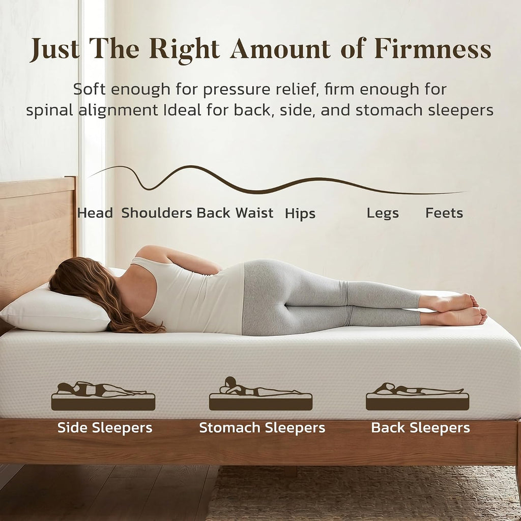 8 Inch Full Size Mattress In A Box, Memory Foam Mattress For Breathability & Pressure Relief, Ideal For Guest Room, Dormitory, Bunk Bed