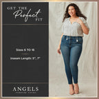 Angels Forever Young Women's 360 Sculpt 5" and 7" Inseam Mid Thigh Denim Shorts, Sizes 6-16
