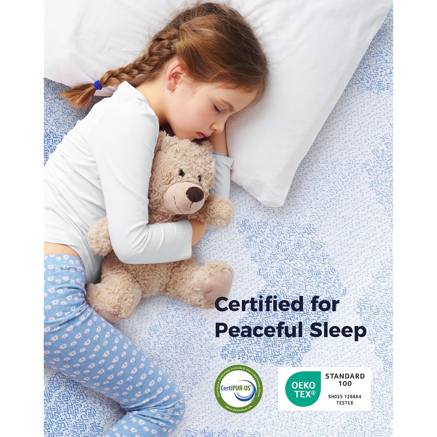 Perlecare 3 Inch Twin Xl Medium-Firm Memory Foam Mattress Topper, Certipur-Us®, Cooling Bamboo Cover, Removable&Washable, Oeko-Tex Certified