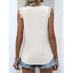 Anrabess Womens Lace Trim Tank Tops V Neck Sleeveless Shirts 2026 Summer Casual Trendy Dressy Cami Top
