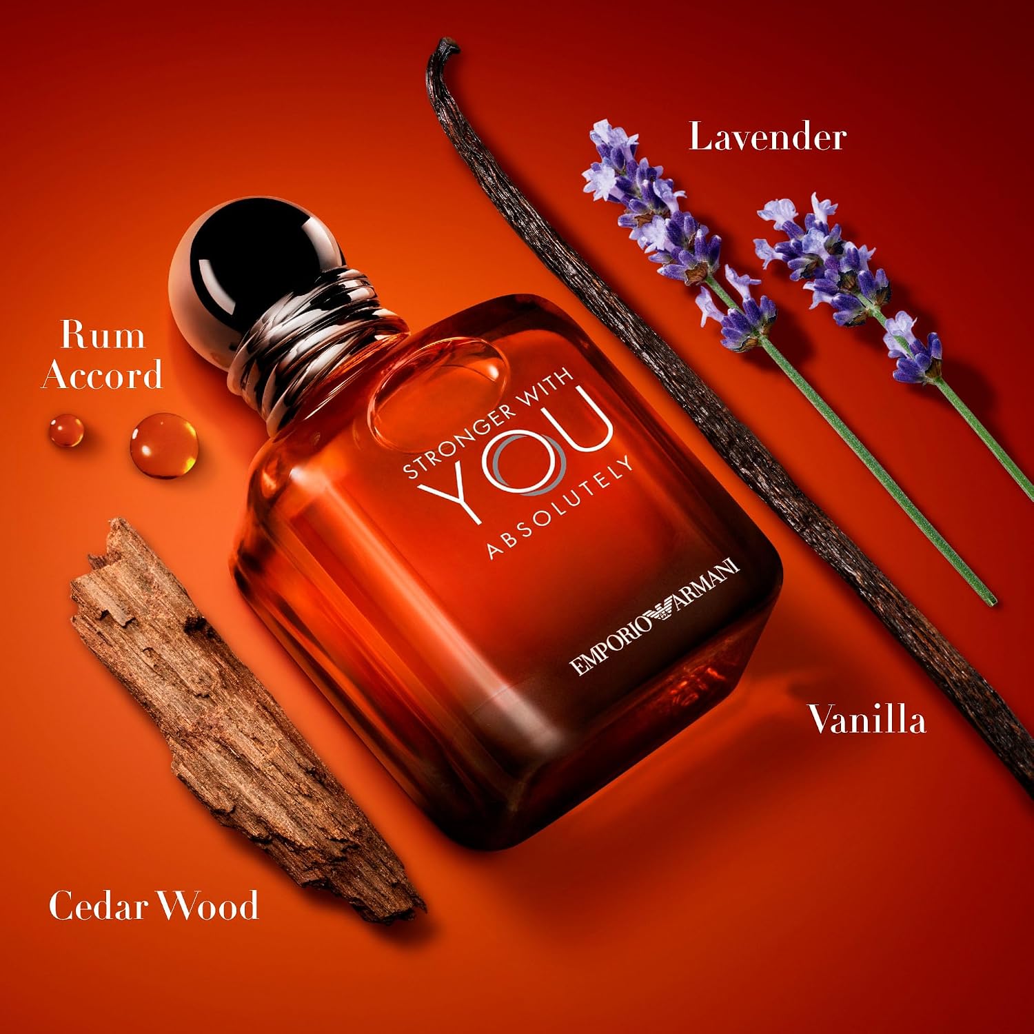 Armani Beauty - Stronger With You Absolutely - Parfum - Cologne For Men - Spicy Ambery Gourmand Men’S Fragrance – Rum Accord, Cedarwood, Lavendar & Vanilla Notes
