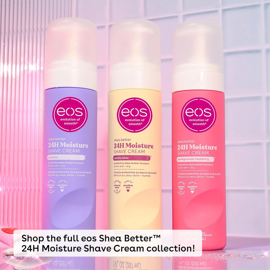 eos Shea Butter Shave Cream - Vanilla Bliss, 24H Moisture Hydration, 7 fl oz, (Pack of 2)