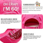 Funny 60th 70th Birthday Gifts for Men Women – Adjustable Cotton Baseball Cap Gift for Dad Mom Grandpa Grandma Pink-2