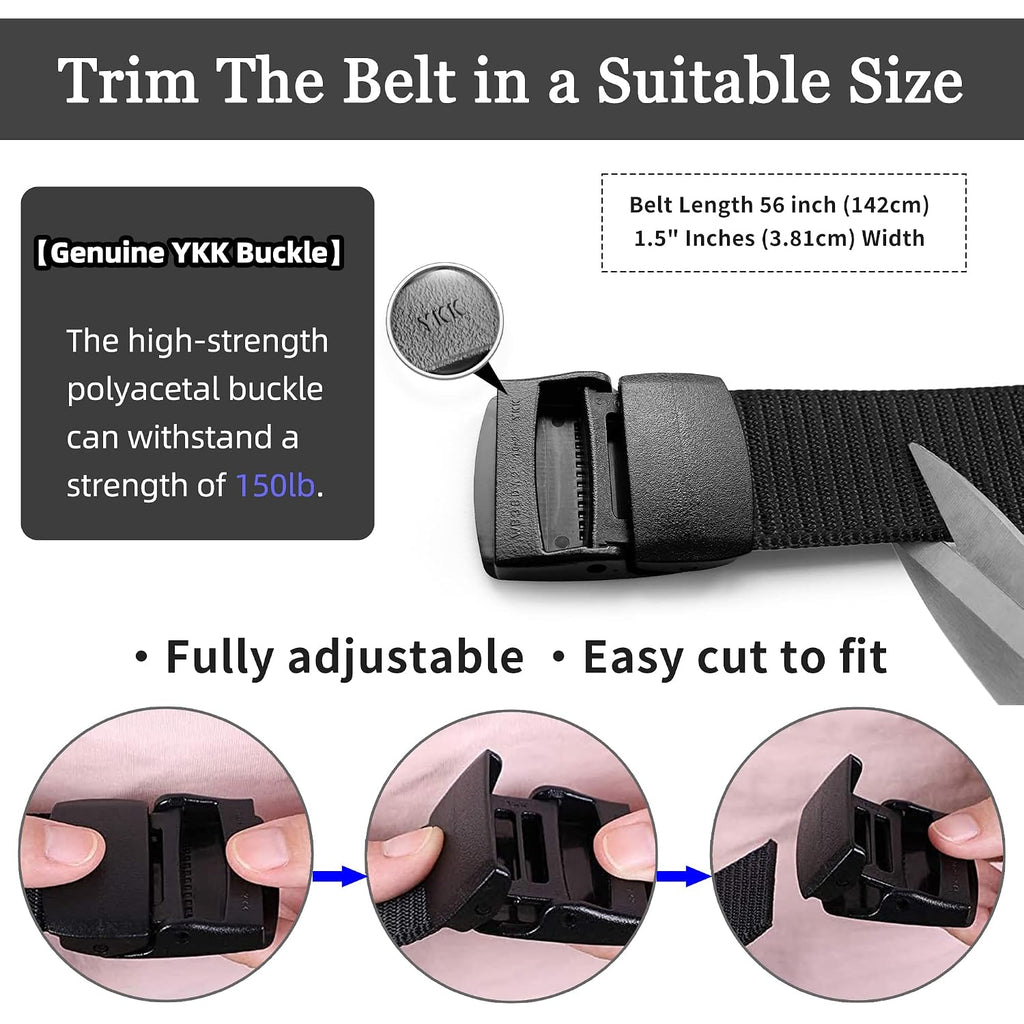 Mile High Life | Nylon Web Belt | Outdoor Military Belt | Tsa Safe Buckle Plastic/Metal