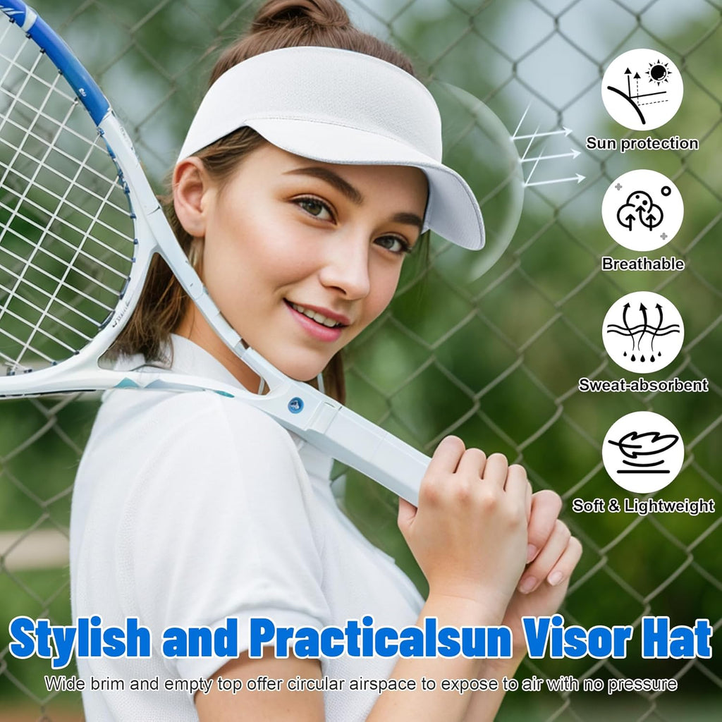 Sukeen Cooling Stretchy Visor Free Size Cool Hat with UV Protection Brim Peak Vizor for Golf,Tennis,Cycling,Running