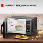 TOSHIBA EM131A5C-BS Countertop Microwave Ovens 1.2 Cu Ft, 12.4" Removable Turntable Smart Humidity Sensor 12 Auto Menus Mute Function ECO Mode Easy Clean Interior Black Color 1000W