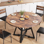 Jocoevol Round Dining Table For 4,Kitchen Dining Room Circle Dinner Pedestal Table,Space Saving Wood Kitchen & Dining Room Furniture (Vintage, 47In)