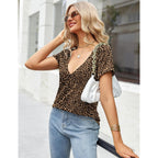 Zeagoo Sexy Tops For Women Deep V Neck Shirts Summer Low Cut Top Short Sleeve Tshirts Trendy Clothes Fashion Clothing