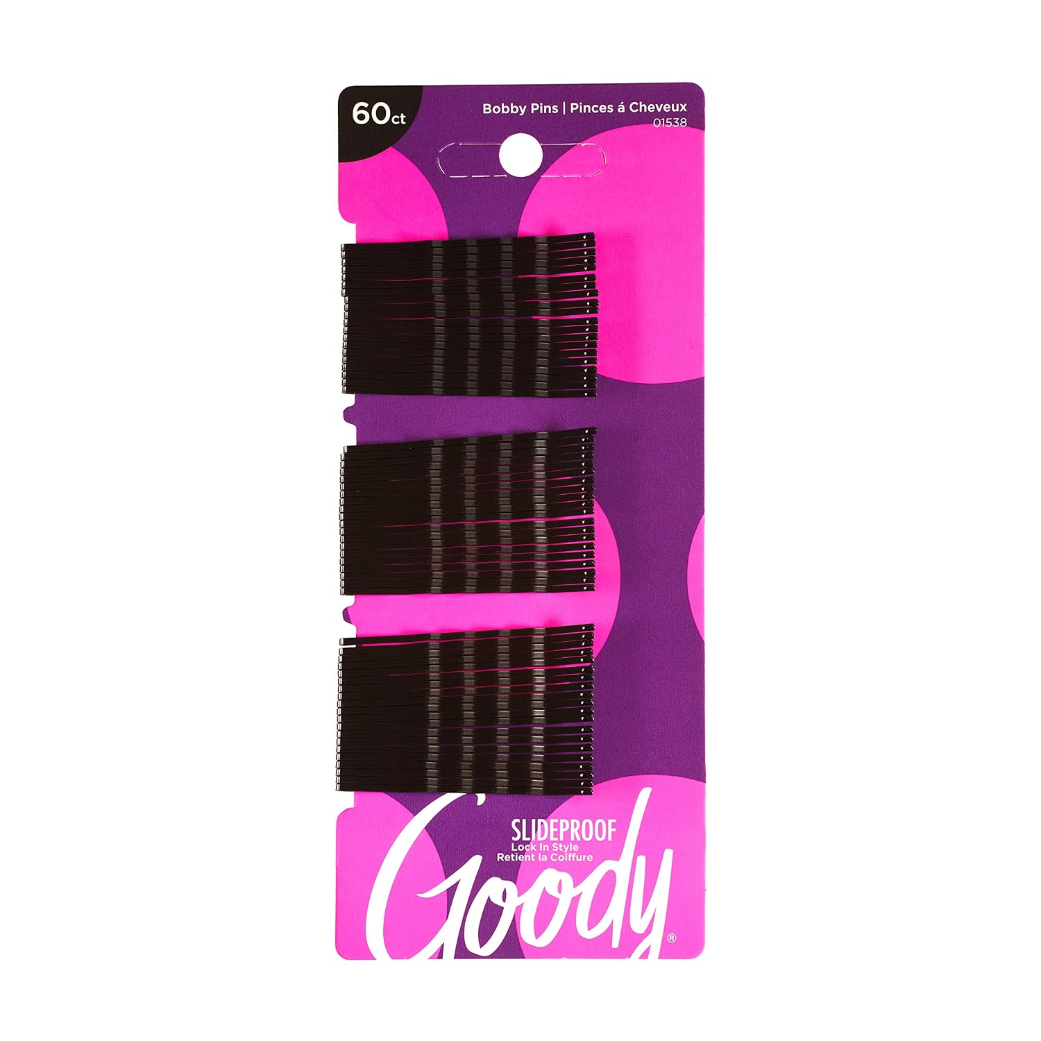 Goody Styling Essentials Bobby Pins, Black, 2 Inches, 60 Count (Pack Of 1)