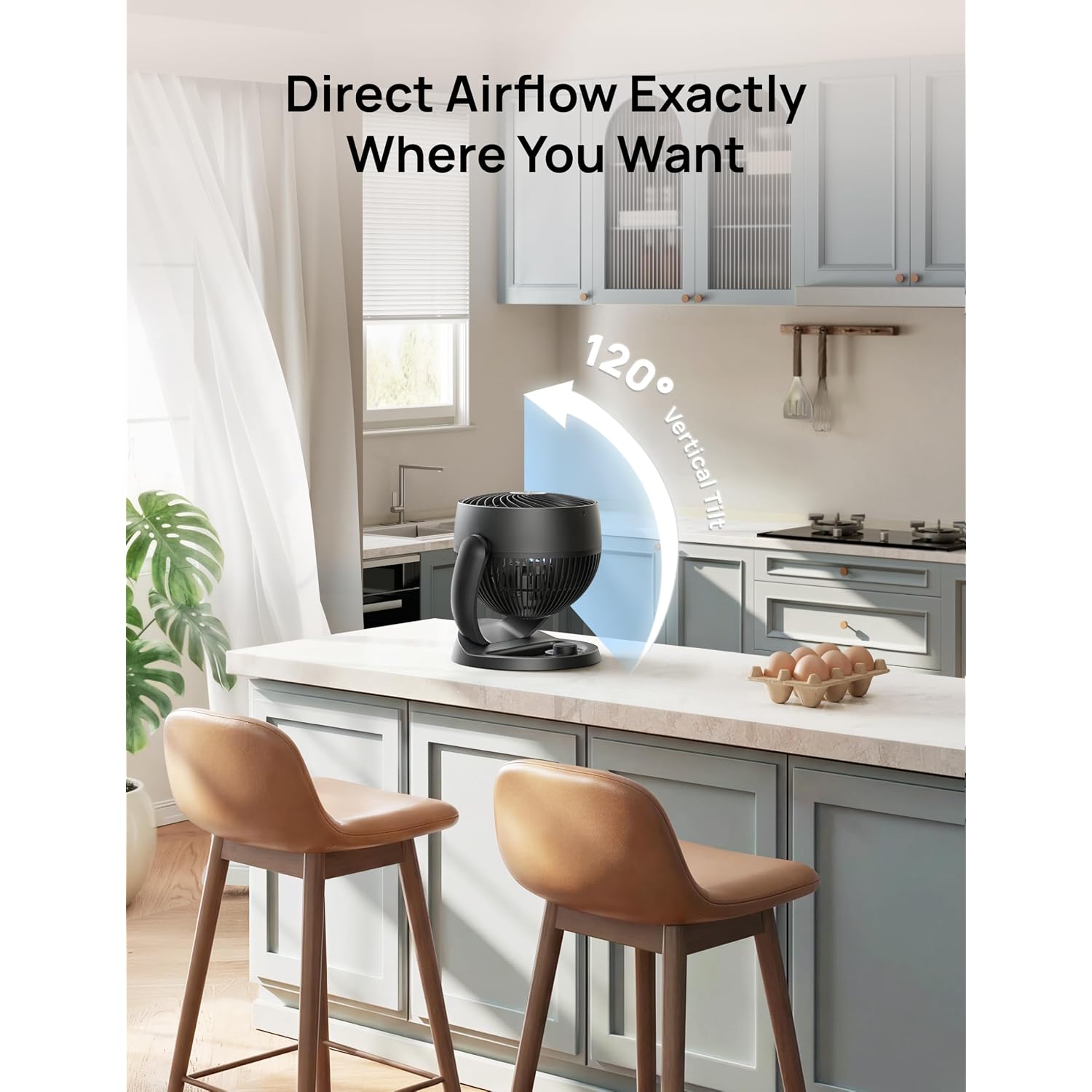 Dreo Fan For Bedroom, 12 Inches, 70Ft Powerful Airflow, 25Db Quiet Table Air Circulator Fans For Whole Room, 120° Adjustable Tilt, 3 Speeds, Desktop Fan For Home, Office, Kitchen