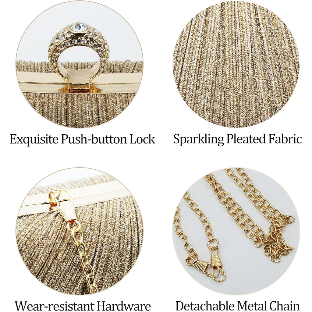 Clutch Purse for Women, Evening Bag with Removable Chain Strap Elegant Handbag for Wedding/Prom/Cocktail/Party