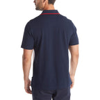 Nautica Men's Short Sleeve 100% Cotton Pique Color Block Polo Shirt