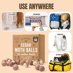 50 Cedar Balls For Clothes - Fresh Smell For Closets And Drawers - Protection For Garments - Cedarwood Closet Freshener & Protects From Moths - Wood Block For Drawer & Storage