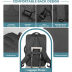Travel Backpack, 50L Expandable Extra Large Laptop Backpack, Carry On Backpack Airline Approved Water Resistant Business Suitcase Daypack Bag Fits 17 Inch Laptops, Travel Gifts For Men Women, Black