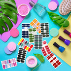 420 Pieces 30 Sheets Glitter Nail Wraps with Nail File Nail Polish Strips Self Adhesive Nail Polish Stickers Nail Strips for Women Girl Salon Nail Art Accessories
