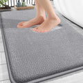 OLANLY Thick Memory Foam Bath Mat Rug 30x20, Extra Soft Absorbent Bathroom Rugs, Quick Dry Bath Mats, Non-Slip, Machine Washable Carpet for Bathroom, Tub and Shower, Home Decor Accessories, Grey