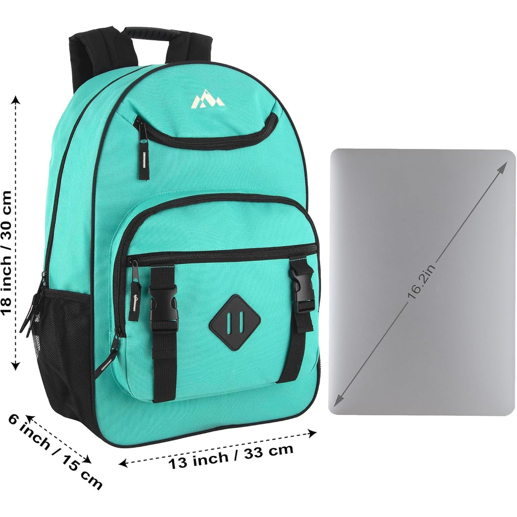 Trail Maker 24 Pack Bulk Laptop Backpacks For College, Hiking, And Homeless Adults Donation In Bulk, With Padded Straps (Female Colors Pack)