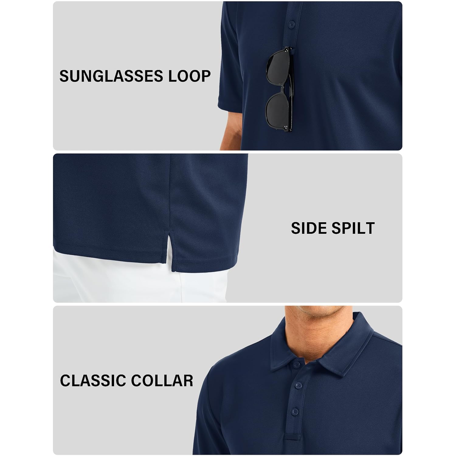 Magcomsen Men'S Polo Shirts Short Sleeve Golf Quick Dry Collared Moisture Wicking Athletic Performance Polos