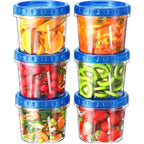 Biuleon 6 Pack-24 Oz Freezer Storage Containers, Plastic Food Storage Containers With Twist Top Lids, Bpa Free And Reusable Soup Containers With Lids, Leakproof/Microwave/Dishwasher Safe
