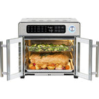 Emeril Lagasse Extra Large French Door Air Fryer Toaster Oven Combo, 24 Cooking Functions and Digital Controls, 7 Accessories Included, Stainless Steel Finish, 26QT Capacity