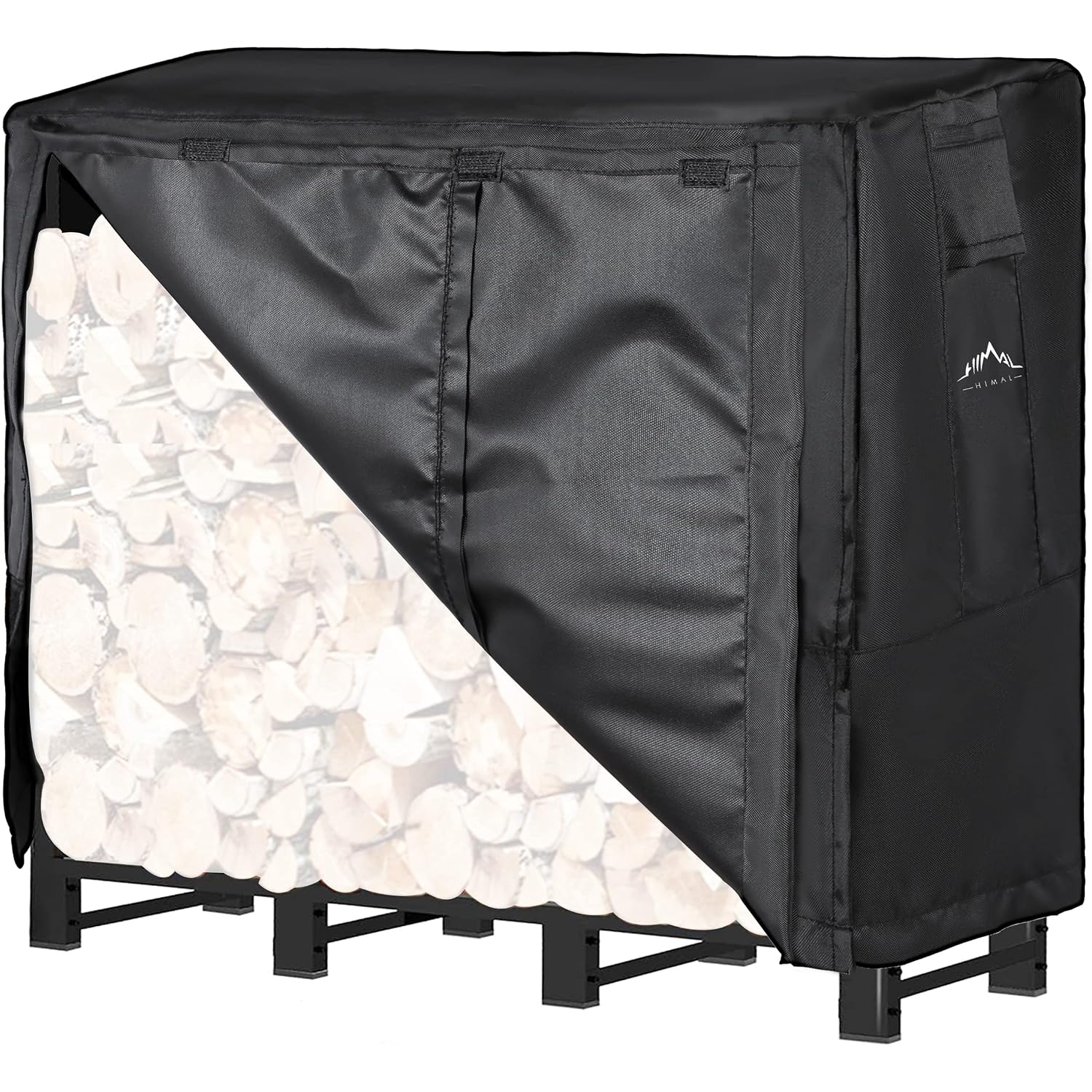 Himal 4Ft Waterproof Firewood Rack Cover, 600D Oxford Firewood Cover | Outdoor Storage Wood Rack Cover With Buckle (Log Rack Not Included)