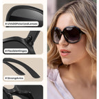 miyya Bug Eye Oversized Polarized Sunglasses Womens, Trendy Retro Sun Glasses for Women 2025, Oversized UV Protection Shades