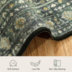Lofus 8x10 Area Rug for Living Room,Green Washable Large Rugs with Non-Slip Backing,Soft Boho Carpets for Bedroom Dining Room Home Office Indoor Nursery