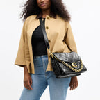 COACH Women's Quilted Glazed Leather Chain Tabby Shoulder Bag