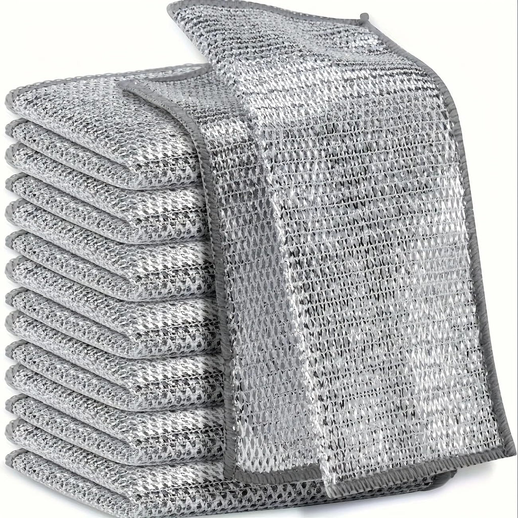 10pcs Miracle Cleaning Cloth - Ultra-Durable Mesh Ultrafine Fiber Set - Easy for Dry and Wet Cleaning - Very Suitable for Tableware, Metal Surfaces, etc.! No Scratches Kitchen Genius
