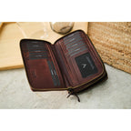 Leather RFID Wallet Women – Modern RFID Womens Wallet- Big Multiple Compartments – Credit Card Holder – Handcrafted Genuine Leather -Carteras de Mujer Piel
