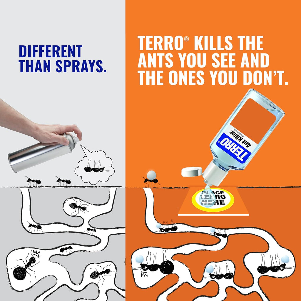 Terro Liquid Ant Killer 3-Pack Indoor Ant Baits With Borax - Kills Common Household Ants Including Ghost, Sugar, And Black Ants - Fast-Acting Pest Control, T200-3Sr