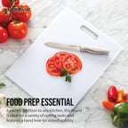 Farberware Large Cutting Board, Dishwasher- Safe Plastic Chopping Board For Kitchen With Easy Grip Handle, 11In By 14In, White