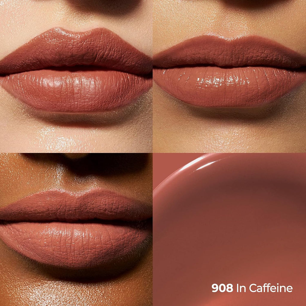 Laka Perfect Twin Lip - Dual-Ended Matte Liquid Lipstick & Clear Gloss | Transfer Proof Color | High Pigmented Lightweight Non-Sticky | Korean Makeup | #908 In Caffeine (Warm Taupe Brown), 0.31Oz