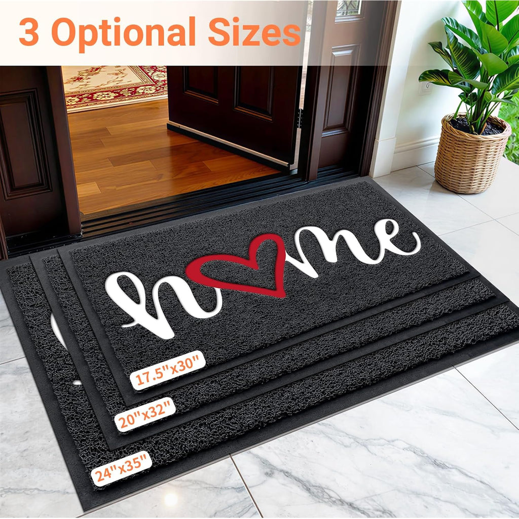 Door Mat Indoor Outdoor Welcome Mat For Entrance, 30X17.5 Black | Heavy-Duty, Low-Profile, Non-Slip, Dirt Trapping Entry Mat, For Home Entrance, Outside Entry, Yard, Floor, Patio, Garage