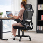 TRALT Office Chair Ergonomic Desk Chair, 330 LBS Home Mesh Office Desk Chairs with Wheels, Comfortable Gaming Chairs (Black)