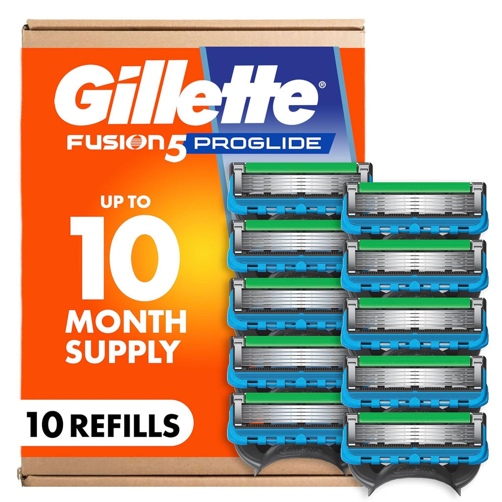 Gillette Fusion5 ProGlide Men's 5-Blade Razor Blade Refills with Precision Trimmer, 10 Count