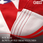 G128 3X5 Ft American Usa Flag Deluxe Tearproof Series, Featuring Super Tough Spun Polyester, Embroidered Stars, American Flag For Outside High Winds