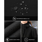 Outdoor Ventures Women'S Lightweight Waterproof Fleece Lined Hooded Softshell Rain Jacket, Warm Windbreaker Long Coat