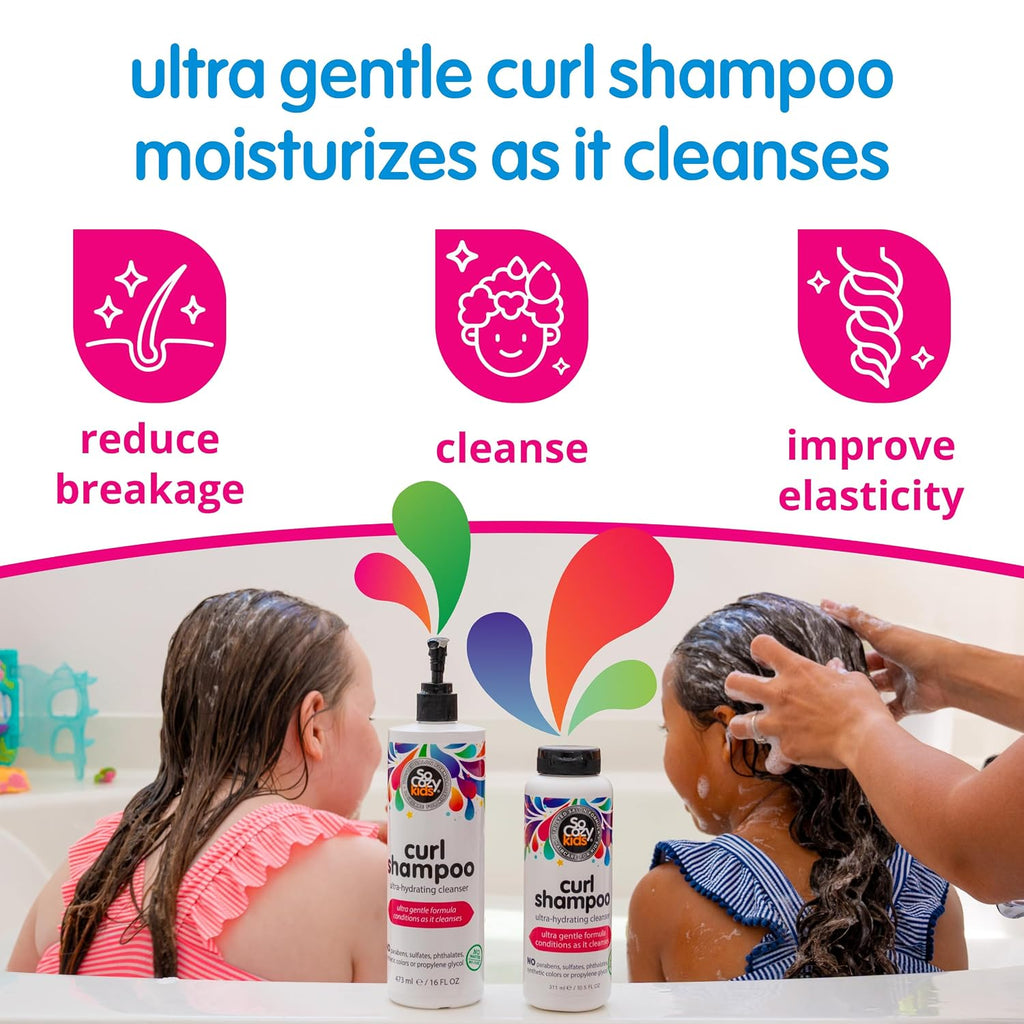 Socozy Curl Shampoo | For Kids Hair | Ultra-Hydrating Cleanser | No Parabens, Sulfates, Synthetic Colors Or Dyes, Sweet-Crème, 10.5 Fl Oz