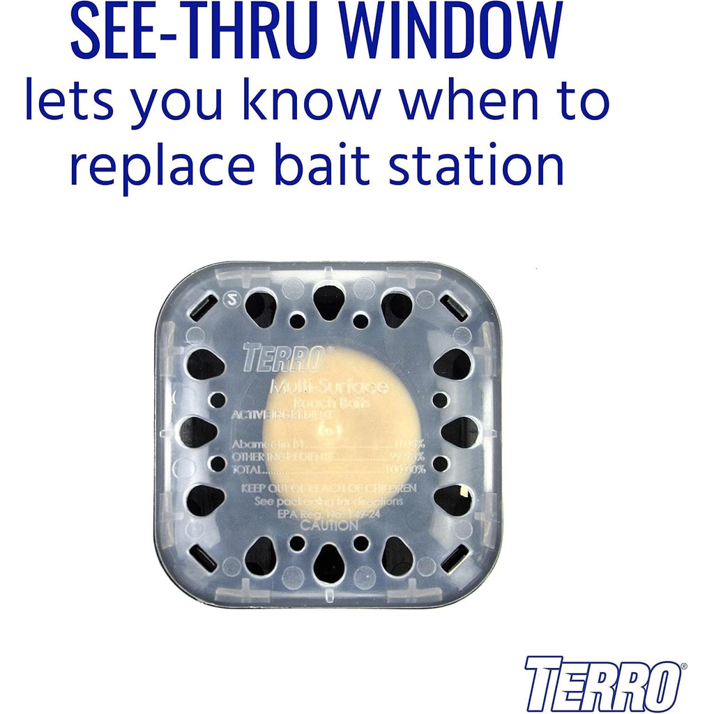 Terro T500 Multi Surface Roach Killer-6 Bait Stations, 1 Pack, Black