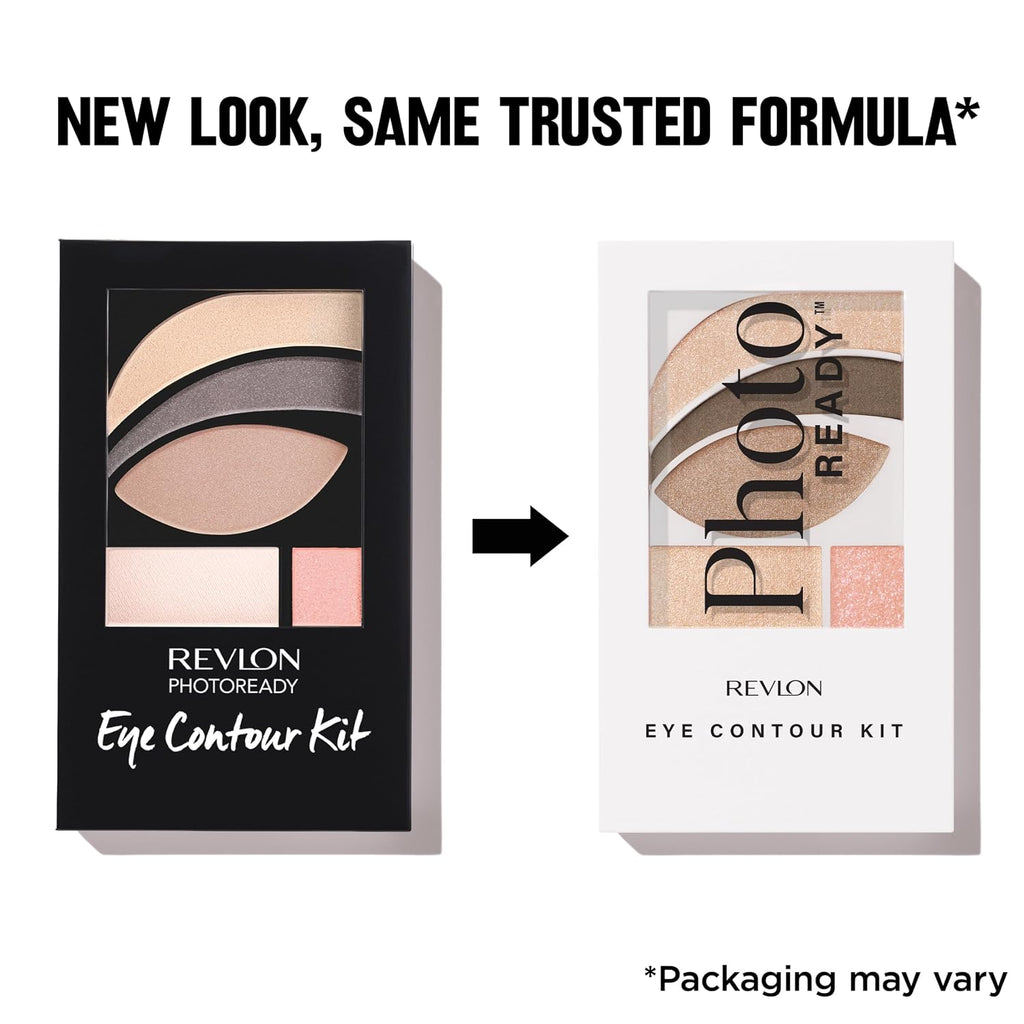 Revlon Photoready Eye Contour Kit Neutral Eyeshadow Palette, Wet/Dry Shimmer, 5 Shades, Double-Ended Brush, Packaging May Vary, 505 Impressionist, 0.1 Oz