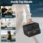 Travel Carrying Case For Hair Clipper, Double Layer Barber Supplies Hair Cutting Tools Storage Bag Compatible With Ufree/Wahl/Andis/Hatteker/Osterpro And Most Standard Men Hair Trimmer