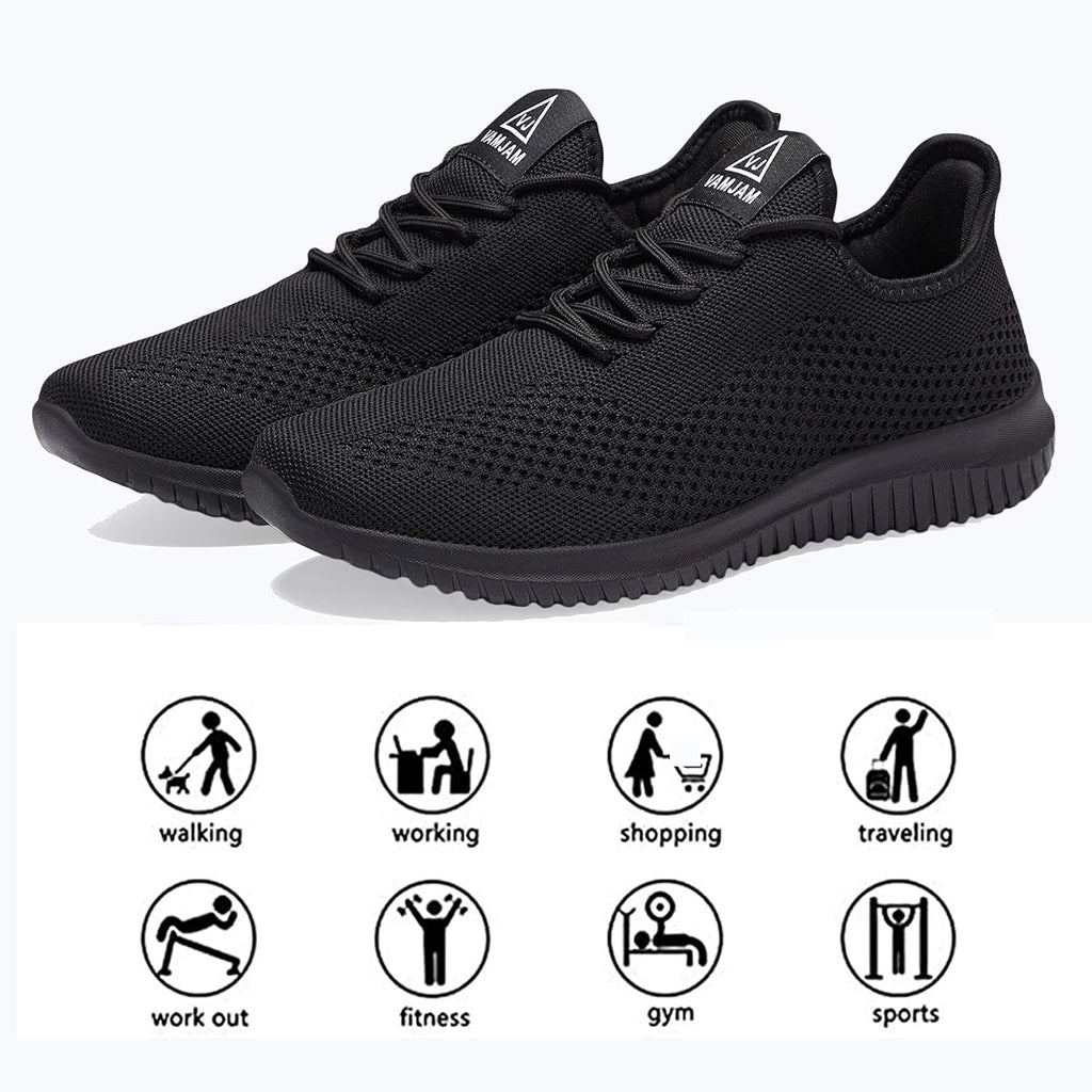 Vamjam Men'S Running Shoes Ultra Lightweight Breathable Walking Shoes Non Slip Athletic Fashion Sneakers Mesh Workout Casual Sports Shoes